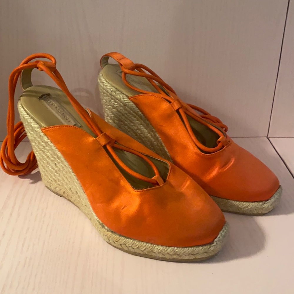 Reed Krakoff Coral Satin Espadrilles